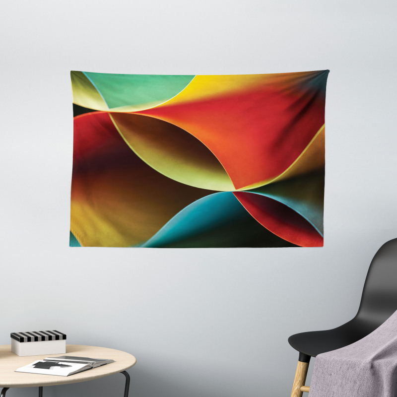 Graphic Colored Wide Tapestry