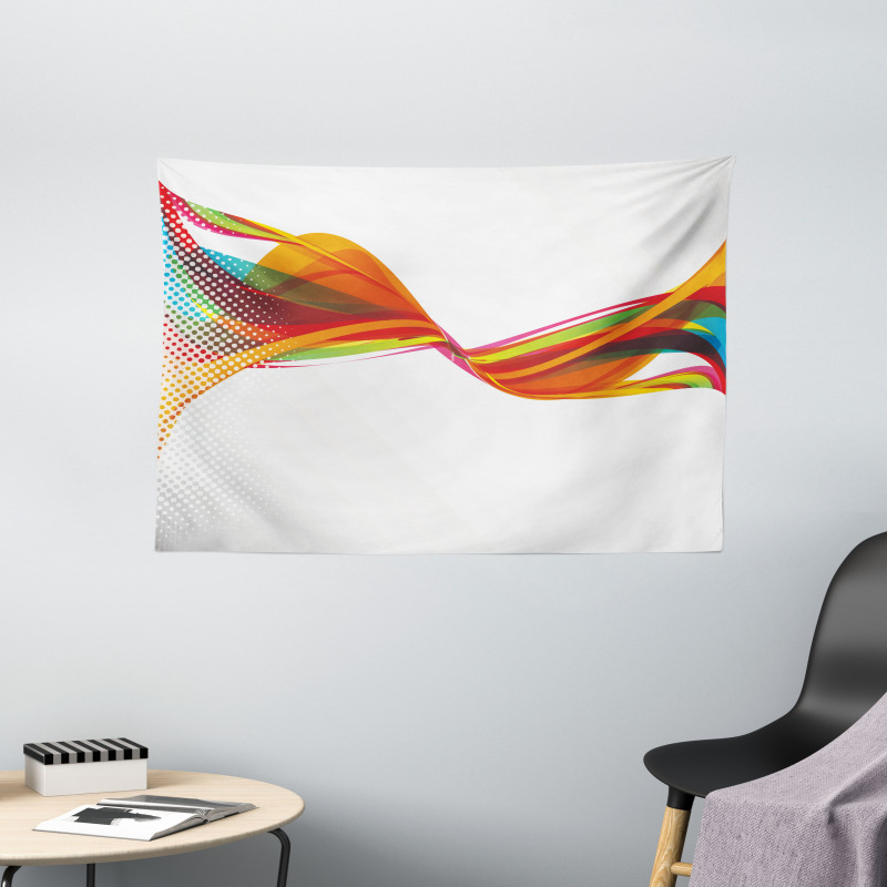 Pixel Details Rainbow Wide Tapestry