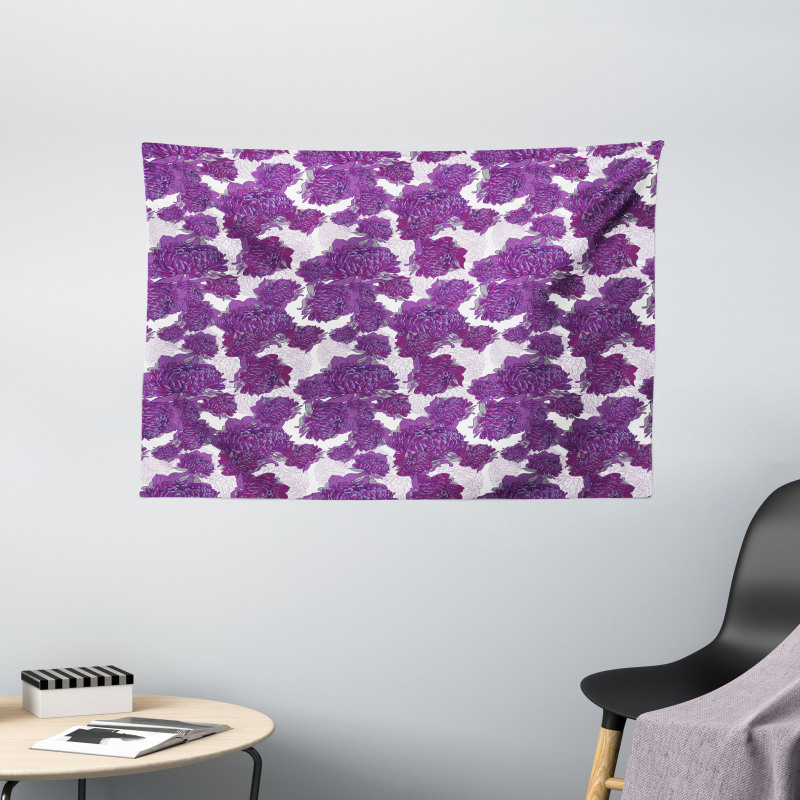 Allium Flower Petals Wide Tapestry