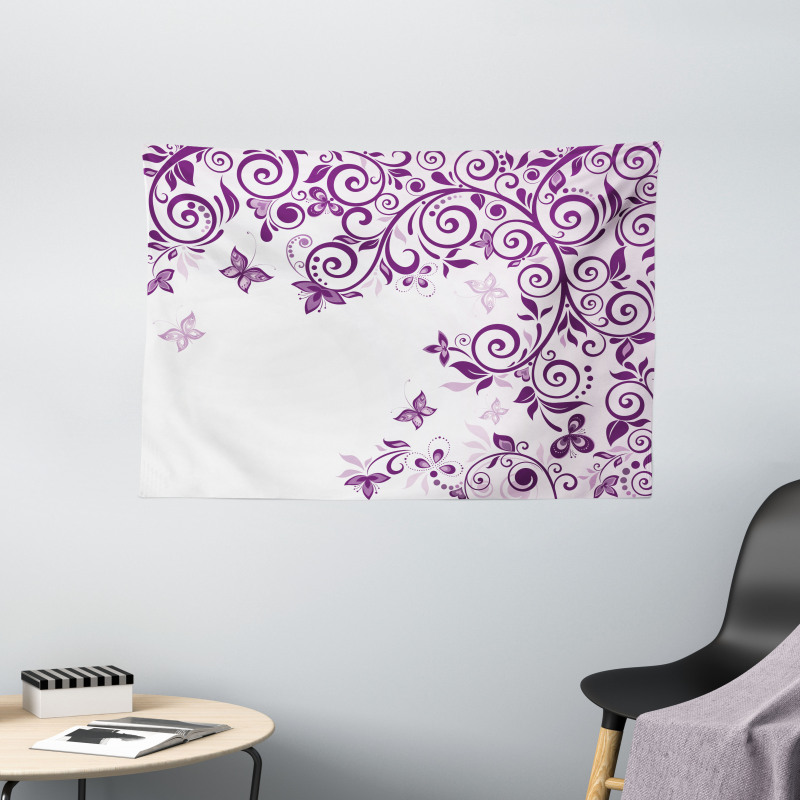 Lilium Floral Branch Wide Tapestry
