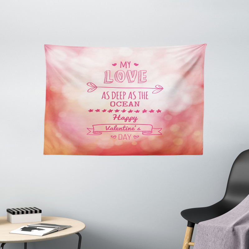 Pink Love Story Wide Tapestry