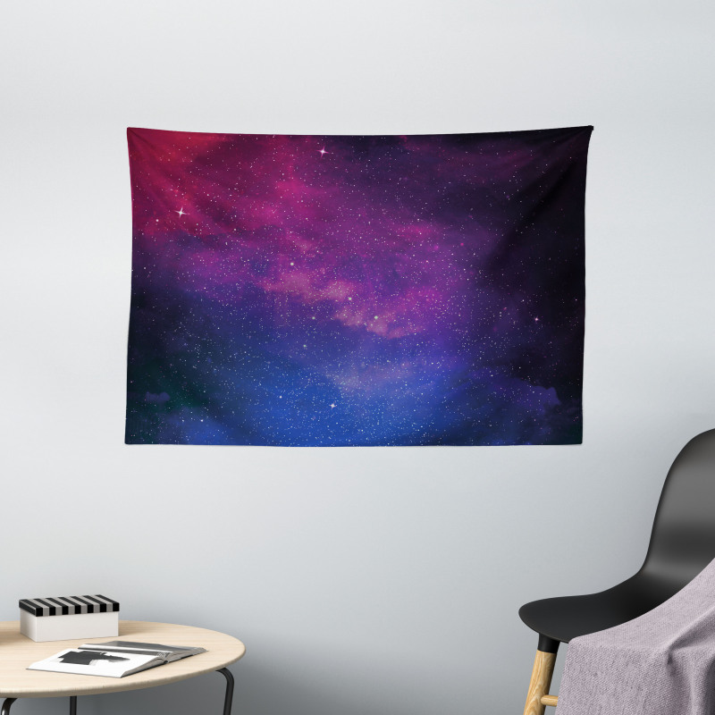 Stardust Space Rainbow Wide Tapestry