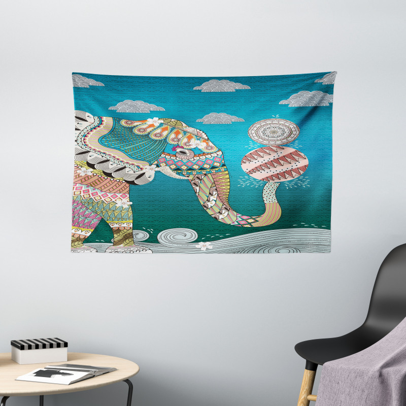 Ornate Spirit Animal Wide Tapestry