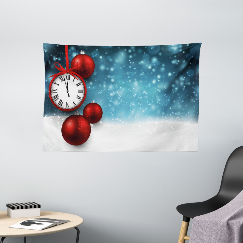 Vintage New Year Balls Wide Tapestry