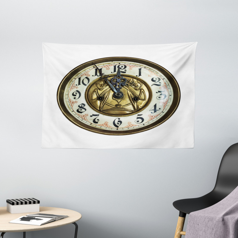 Antique Clock with Face Wide Tapestry