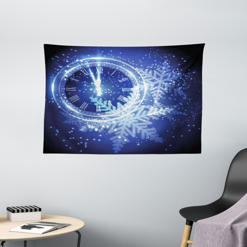 Snowflakes Pattern Wide Tapestry