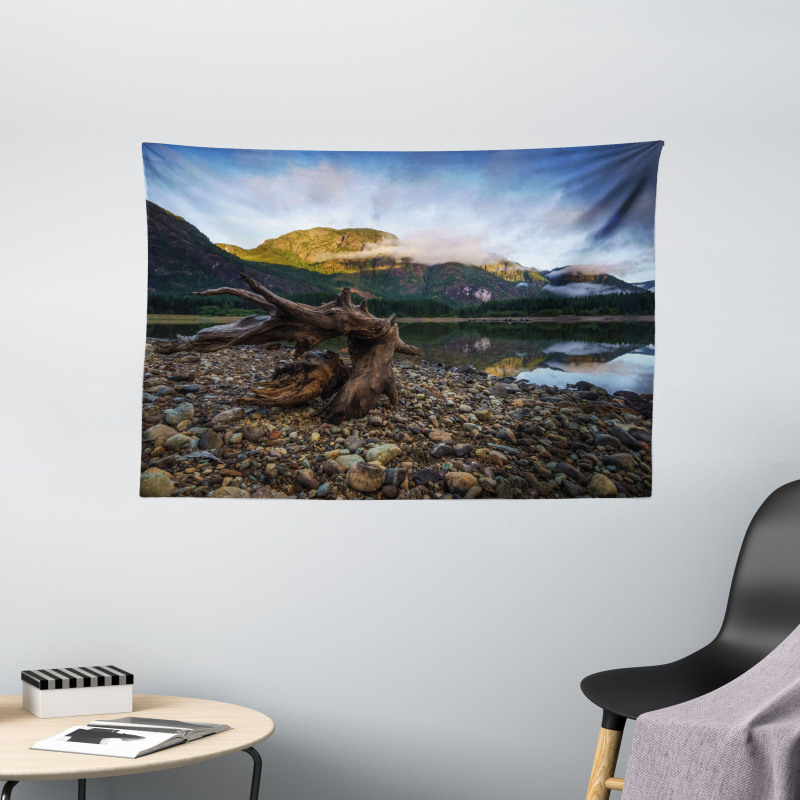 Mountain Lake Skies Wide Tapestry