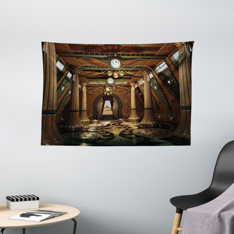 Interior Building 3D Syle Wide Tapestry