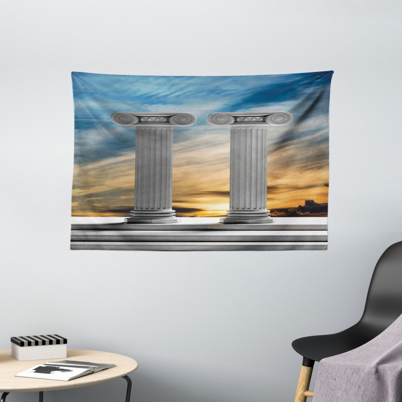 Marble Pillars Wide Tapestry