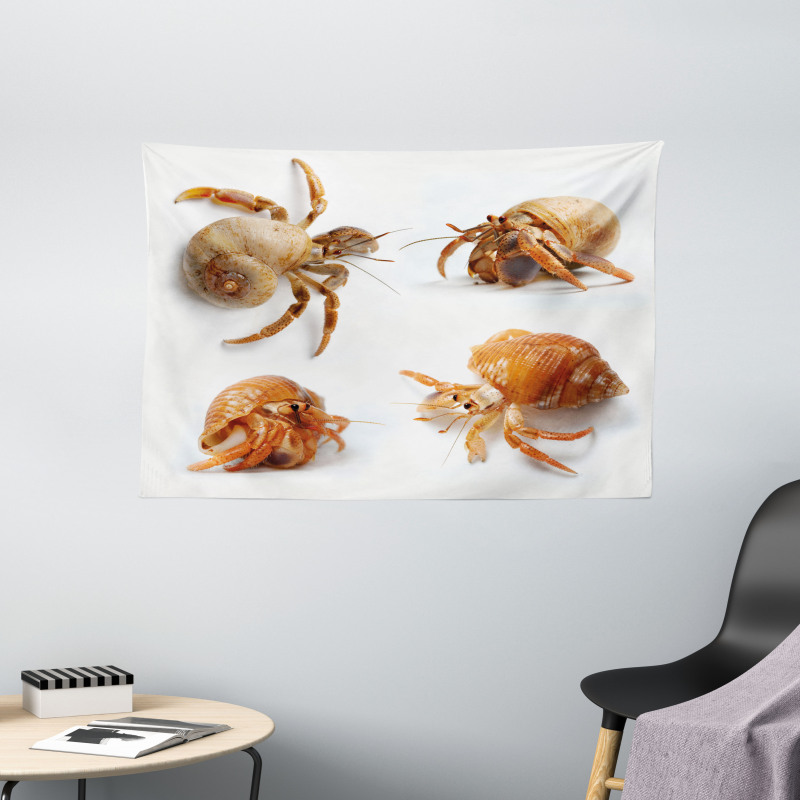 Hermit Crabs Pattern Wide Tapestry