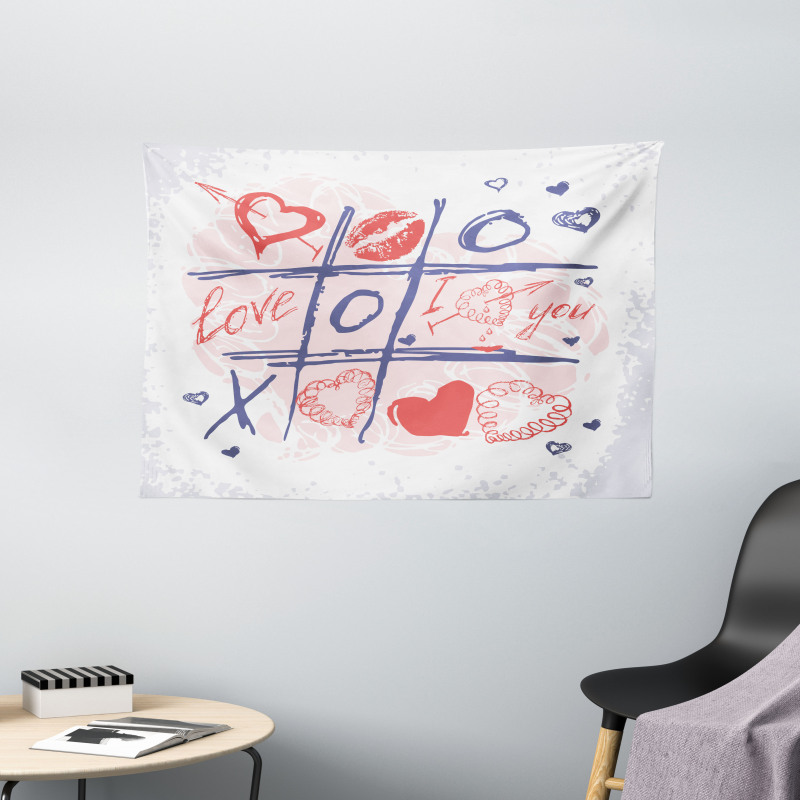 Xoxo Game with Lips Wide Tapestry