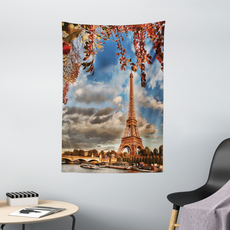 Beauty of Autumn Eiffel View Tapestry