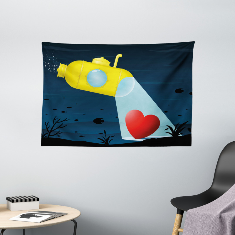 Ocean Heart Wide Tapestry