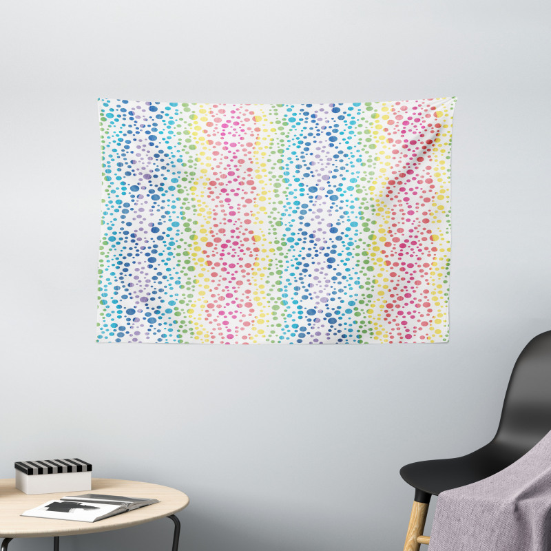 Circles in Wavy Shape Wide Tapestry