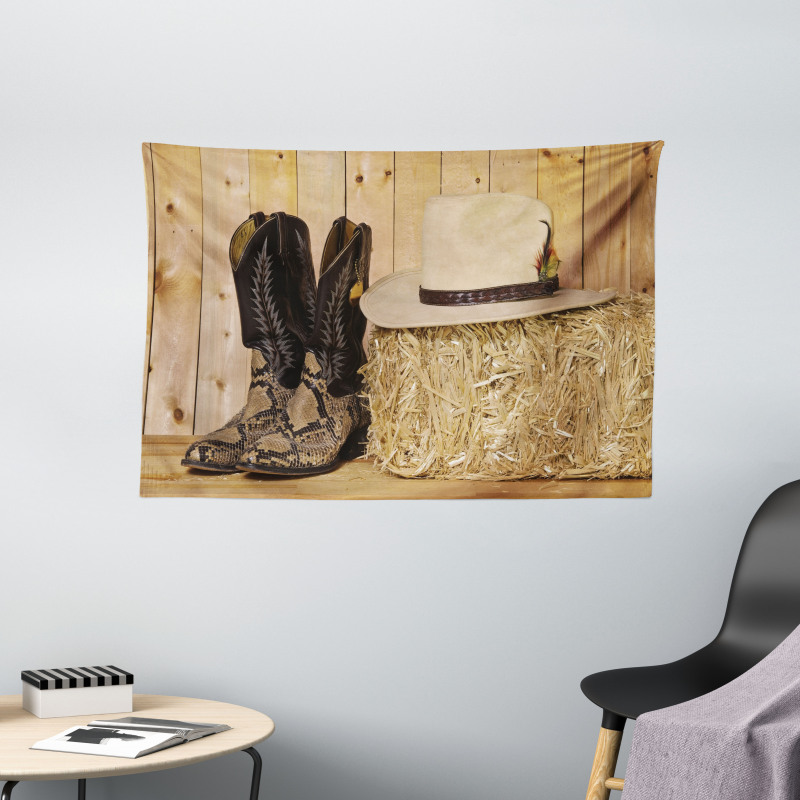 Texas Snake Cowboy Wide Tapestry
