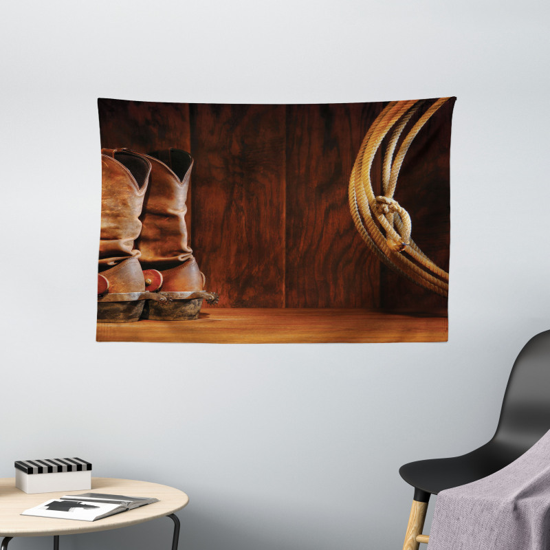 Cowboy Wild Sports Wide Tapestry