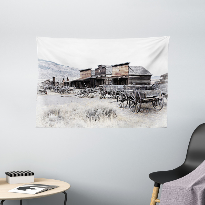 Old Wooden 20s Town Wide Tapestry