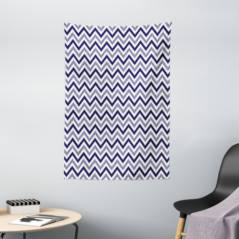 Zig Zag Striped Pattern Tapestry