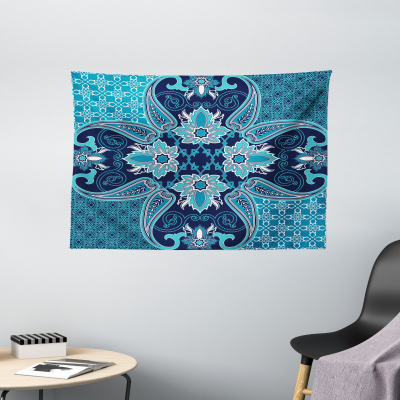 Floral Paisley Bohemic Wide Tapestry