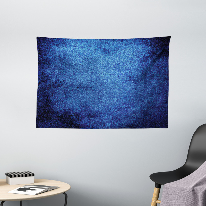 Dark Blue Contemporary Wide Tapestry