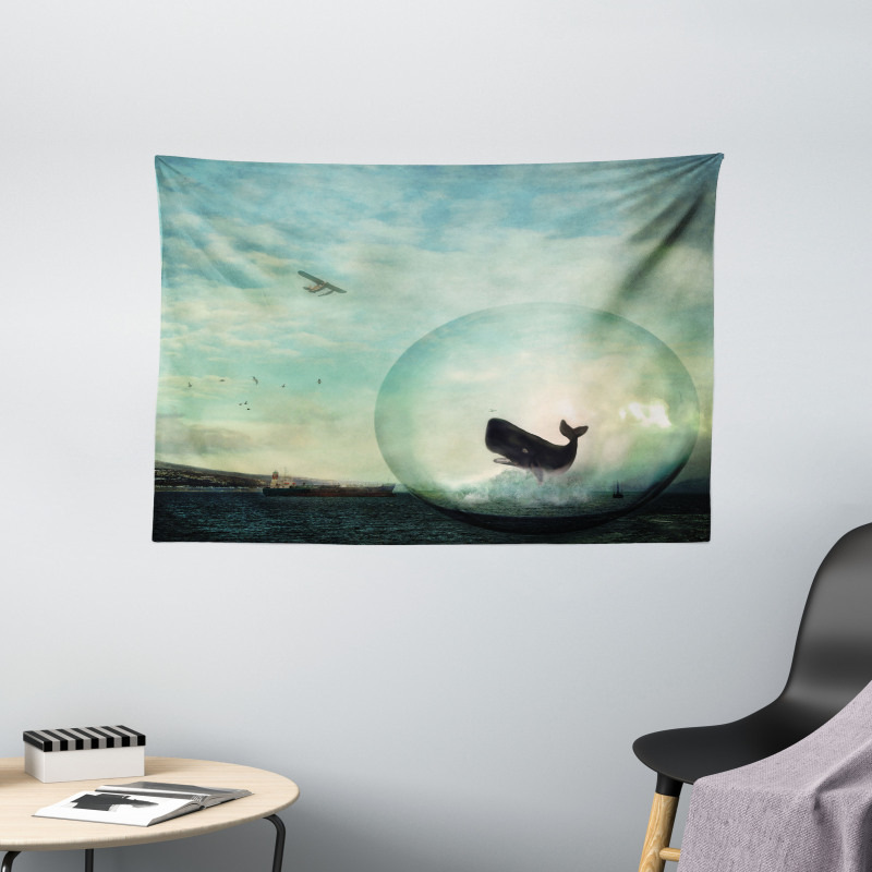 Whales and Pollution Wide Tapestry
