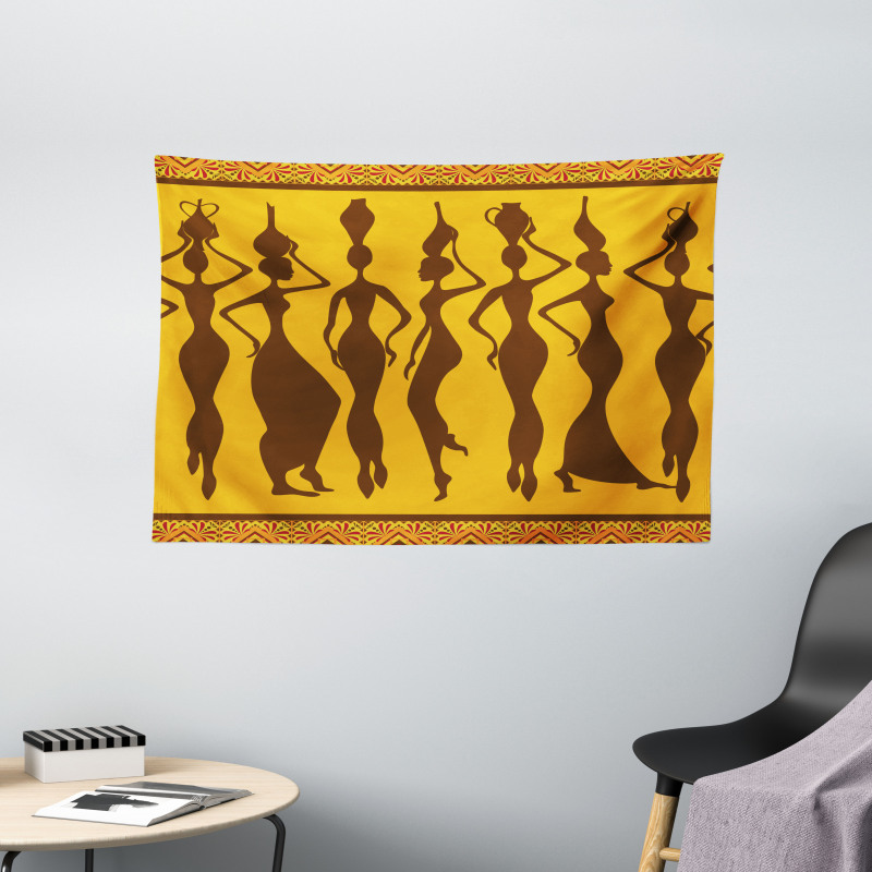 Exotic Females Bohemian Art Wide Tapestry