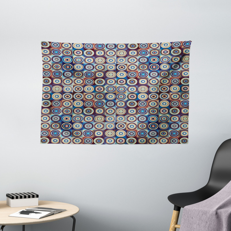 Ring Formed Circles Wide Tapestry
