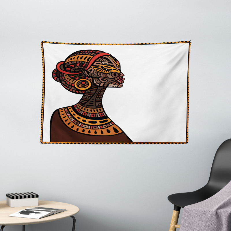 Exotic Totem Mask Wide Tapestry