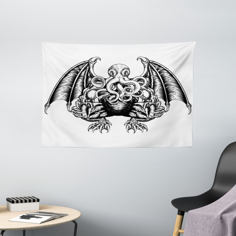 Cosmic Evil Monster Wide Tapestry