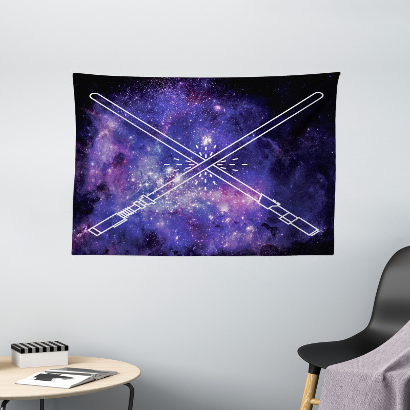 Outer Space Fantasy Wide Tapestry