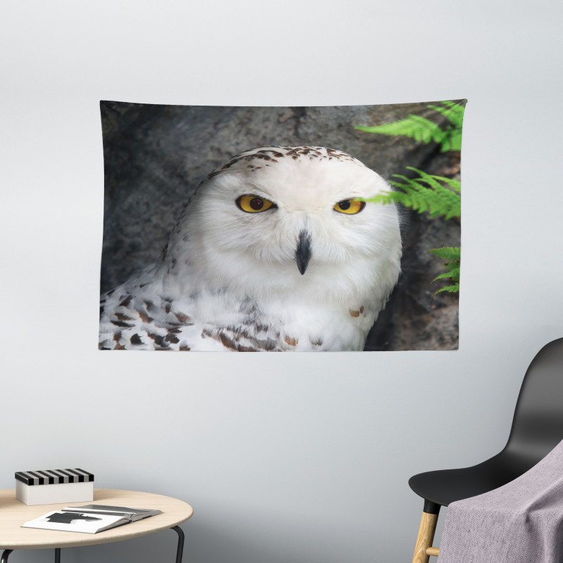 Magician Pet White Owl Wide Tapestry