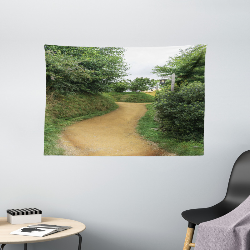 Elf Path in Woods Wide Tapestry