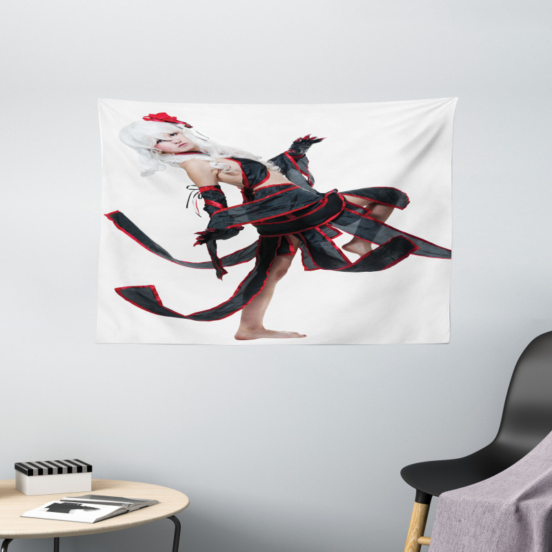 Warrior Style Girl Wide Tapestry