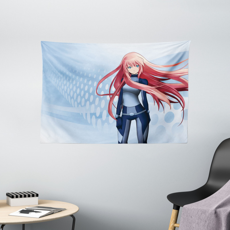 Digital Futuristic Style Wide Tapestry