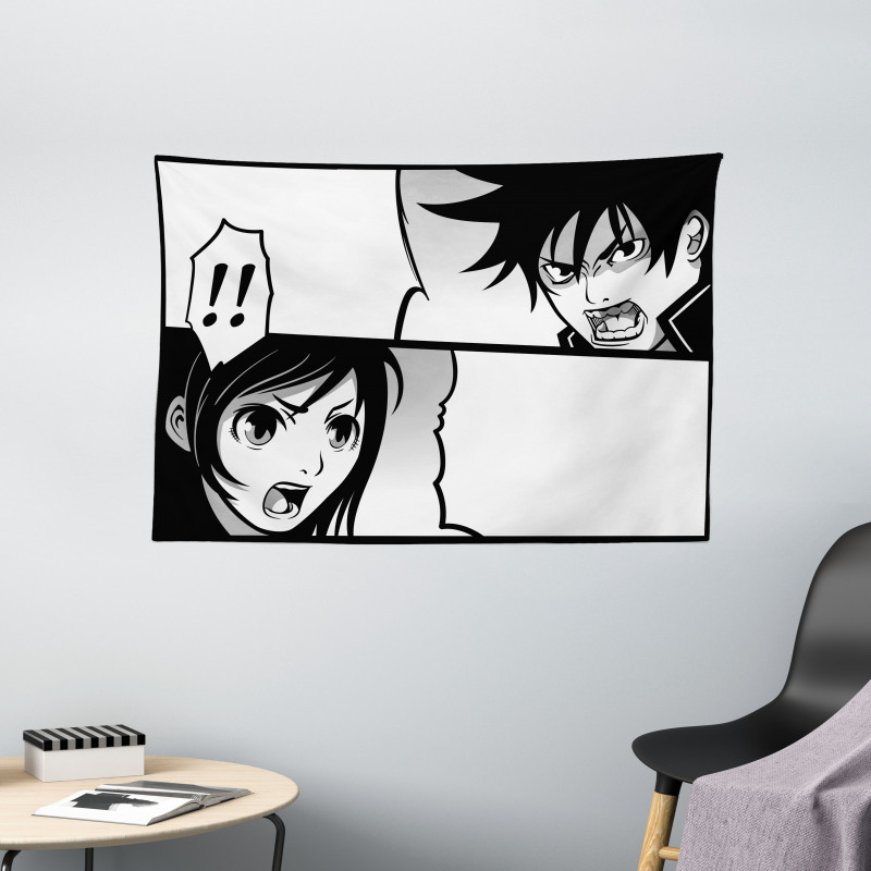 Japanese Cartoon Comic Wide Tapestry