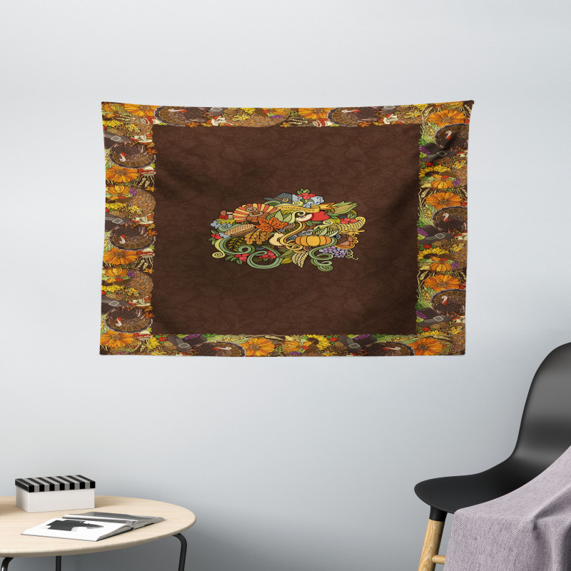 Fall Festivities Wide Tapestry