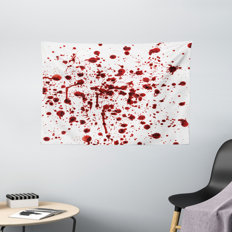 Splashes of Blood Scary Wide Tapestry