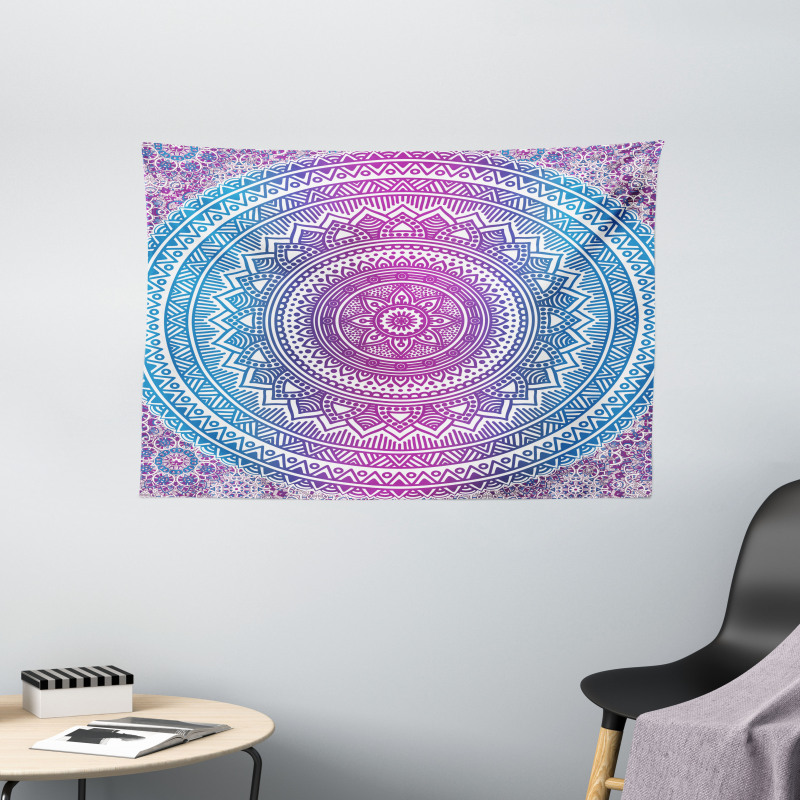 Mandala Pattern Wide Tapestry