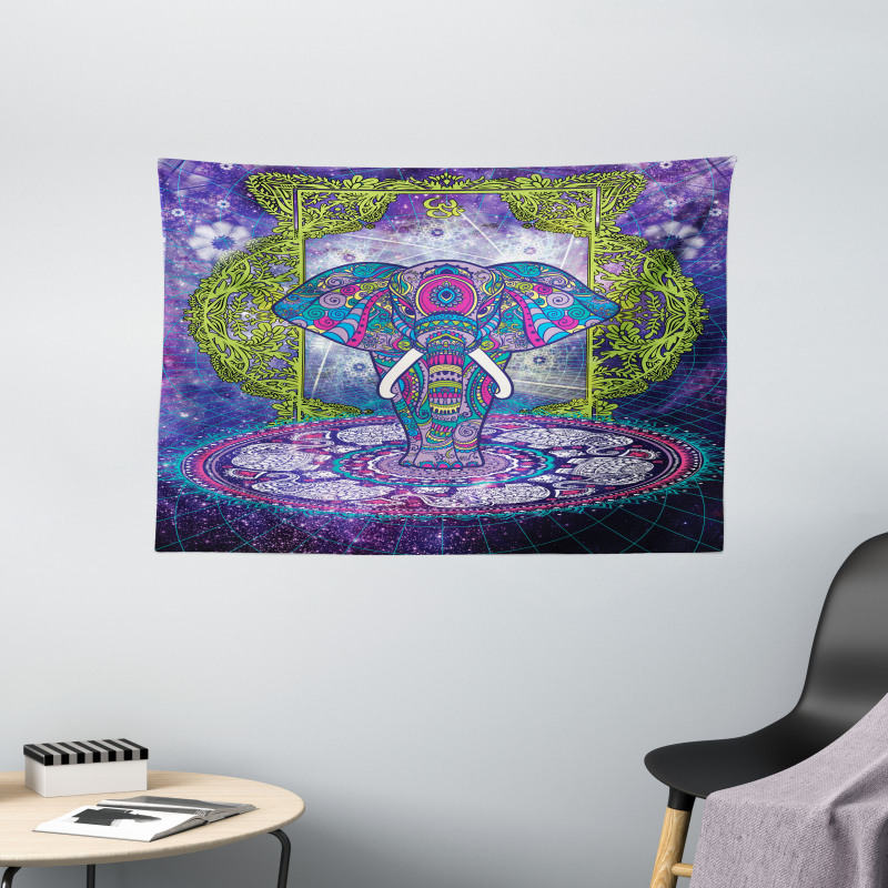 Mandala Out Space Image Wide Tapestry