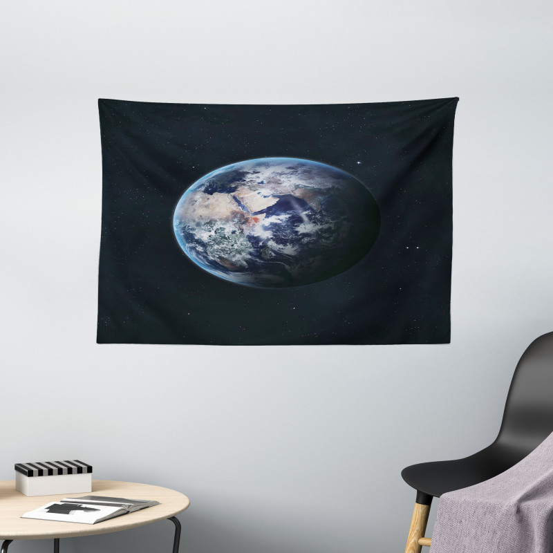 Planet Outer Space Scene Wide Tapestry