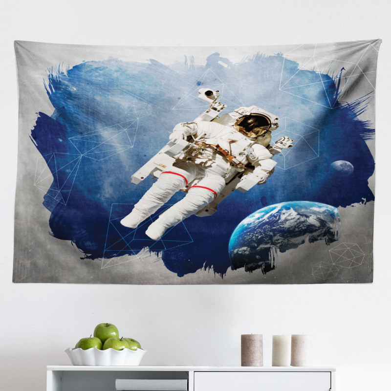 Uzay Mikrofiber Geniş Duvar Halısı Astronot Fotoğrafı