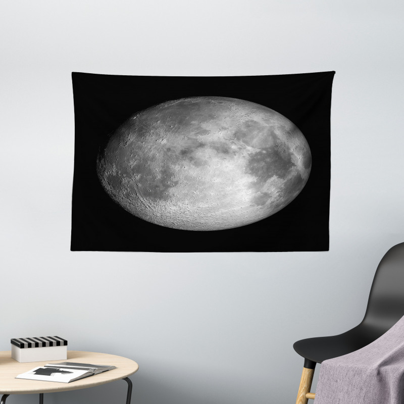 Trippy Moon Planet Space Wide Tapestry