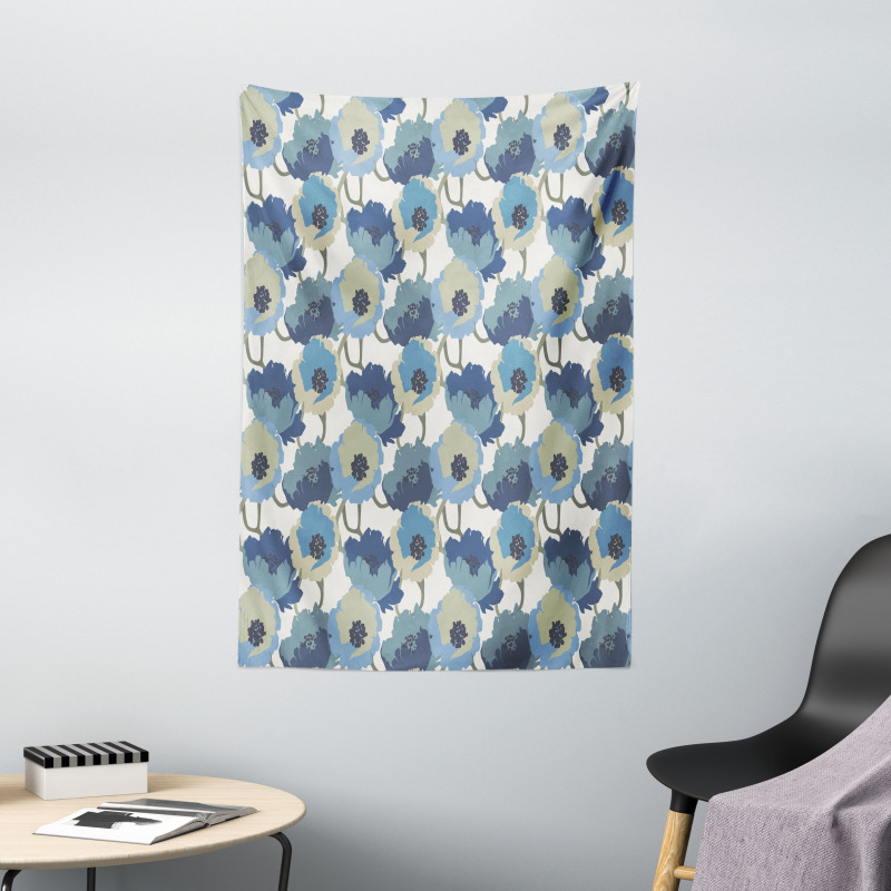 Ombre Romantic Flowers Tapestry