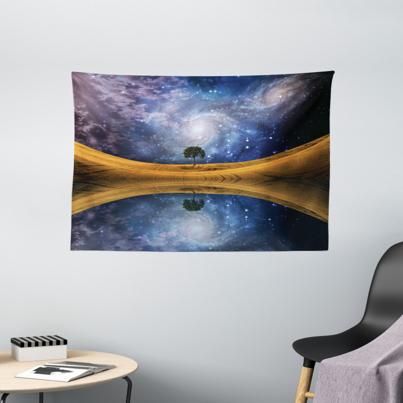 Galaxy with Star Meteors Wide Tapestry