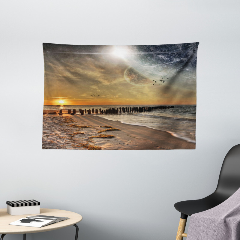 Solar Eclipse Wide Tapestry