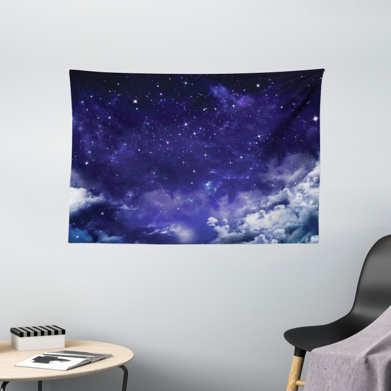 Dreamy Night with Stars Wide Tapestry