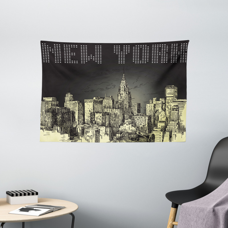 Grunge Empire State NYC Wide Tapestry