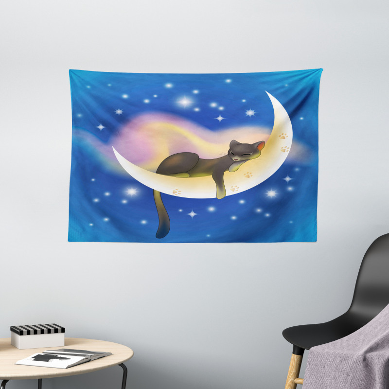 Baby Kids Cat Wide Tapestry
