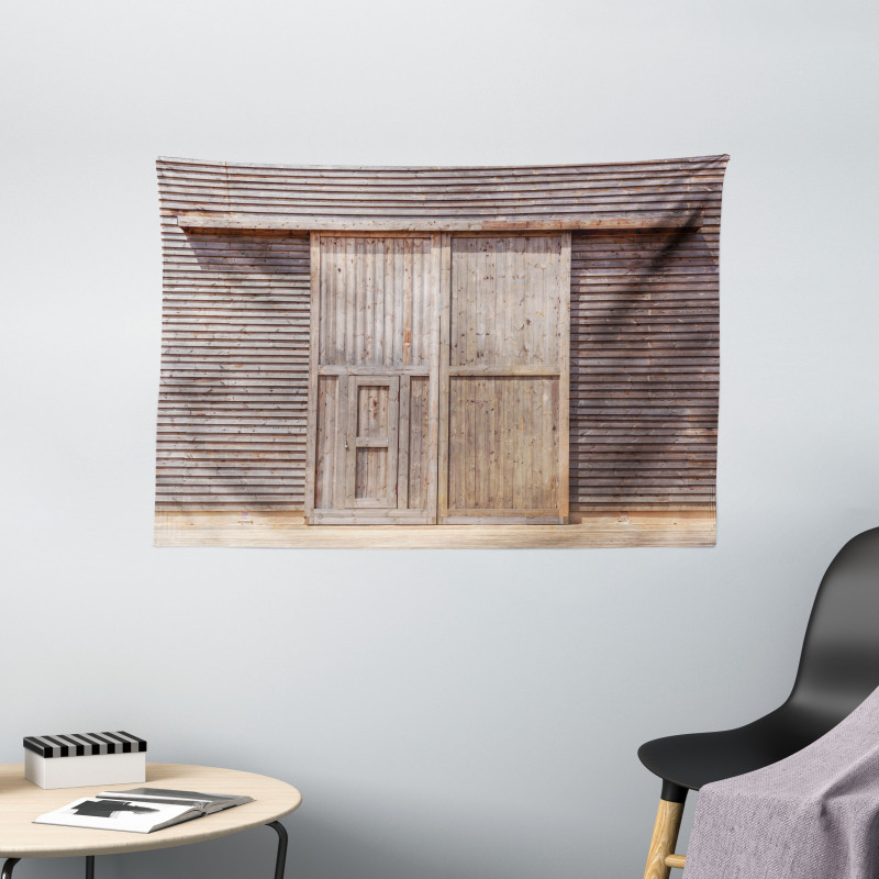 Old Wooden Timber Wide Tapestry