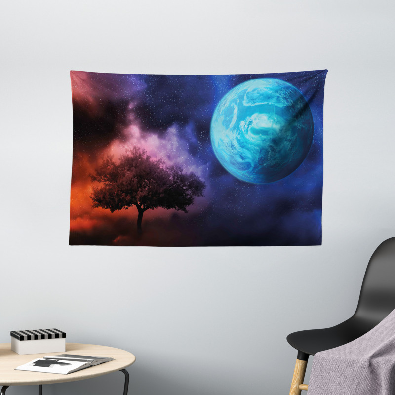 Futuristic Tree of Life Wide Tapestry